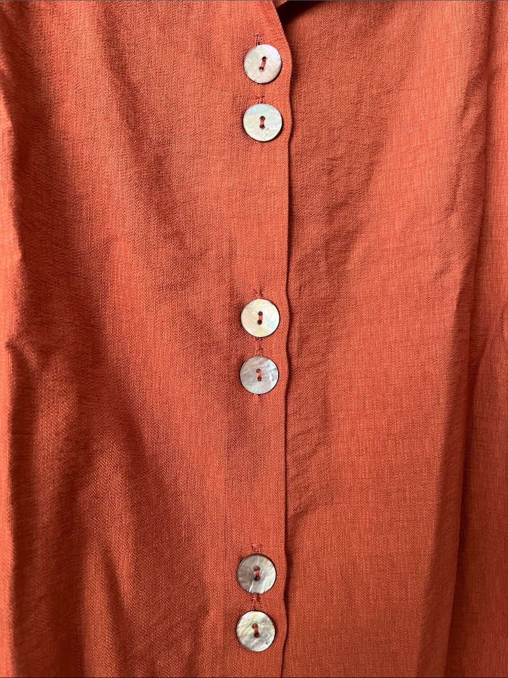 Niche Rust Button-Front Collared Tunic - Picture 3 of 5